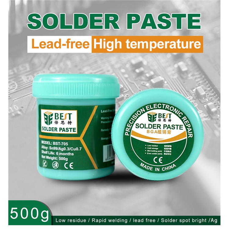 BST-705 500g Strong Adhesive Lead Free with Silver Tin Soldering Flux Welding Solder Paste-6