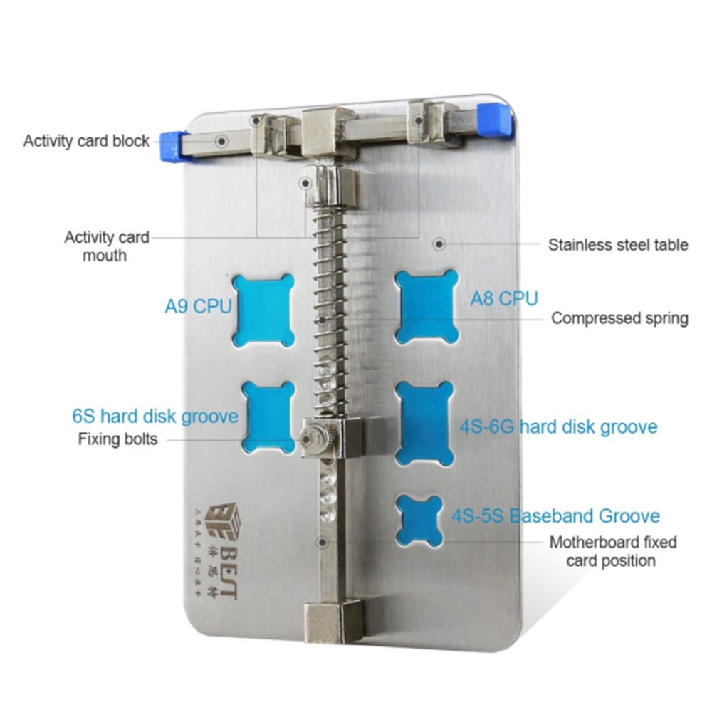 BEST BST-001D Stainless Steel Circuit Board PCB Holder Fixture Work Station for Chip Repair Tools - Silver-4