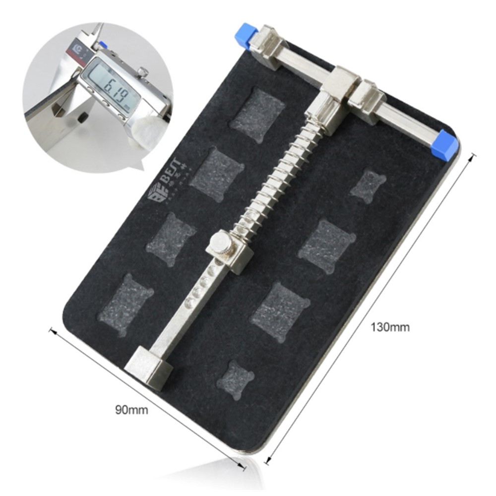 MEILLEUR BST-001F Carte De Circuit Imprimé En Acier Inoxydable Support De Porte-PCB Poste De Travail Pour Outils De Réparation De Puces - Noir-2