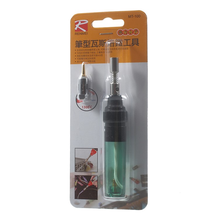 RENMEI MT-100 Pen Style Butane Gas Torch Soldering Iron 8ML - Green-8