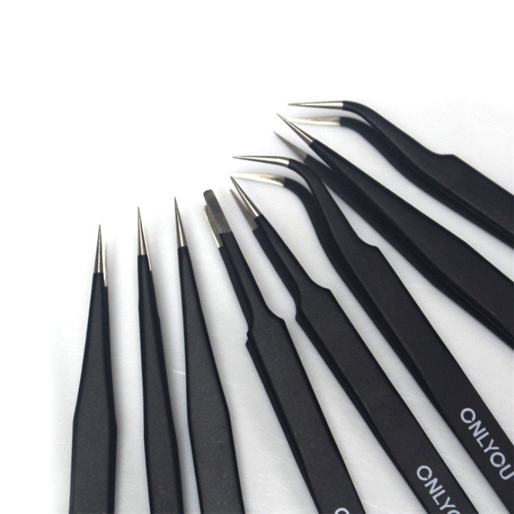 8Pcs/Set ONLYOU Anti-static Stainless Steel High Precision Profession Tweezers-2