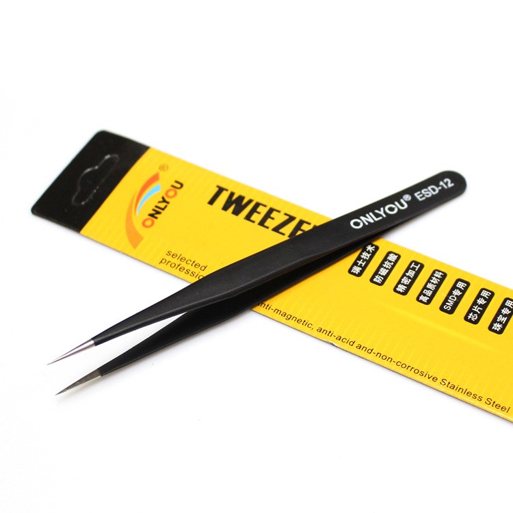 8Pcs/Set ONLYOU Anti-static Stainless Steel High Precision Profession Tweezers-3