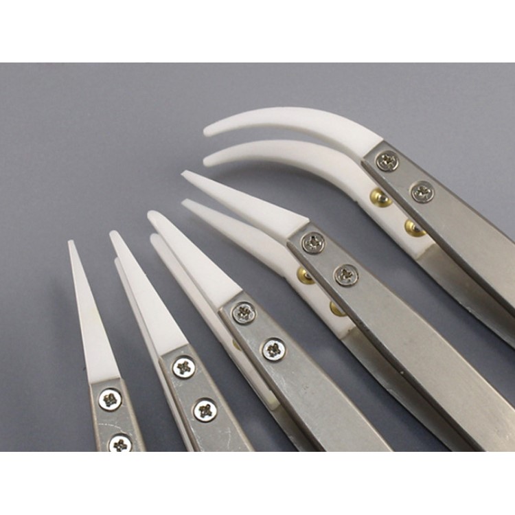 5Pcs/Lot ONLYOU Precision Professional Tweezers with Anti-static Ceramic Tip High Temperature Resisting-3