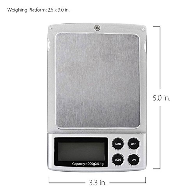 1000g/0.1g Digital Scale High Precision Jewelry Pocket Balance with Back-lit LCD-3