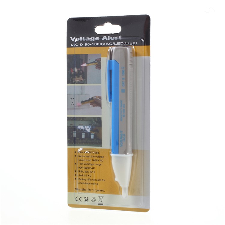 Non-contact AC 90V-1000V Test Pencil Voltage Alert Pen Electroscope with LED Light-5