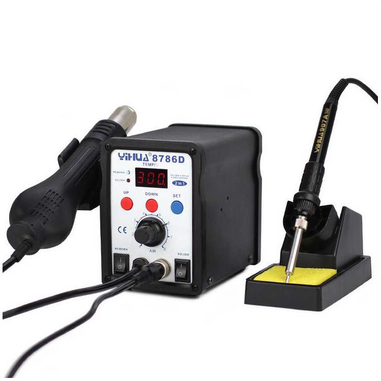YIHUA 8786D 2-in-1 Soldering Rework Station Hot Air Gun Welder LED Display - AC 110V-2