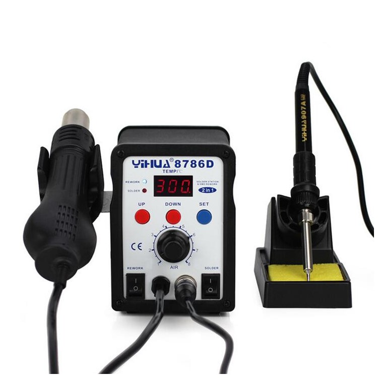 YIHUA 8786D 2-in-1 Soldering Rework Station Hot Air Gun Welder LED Display - AC 110V-3