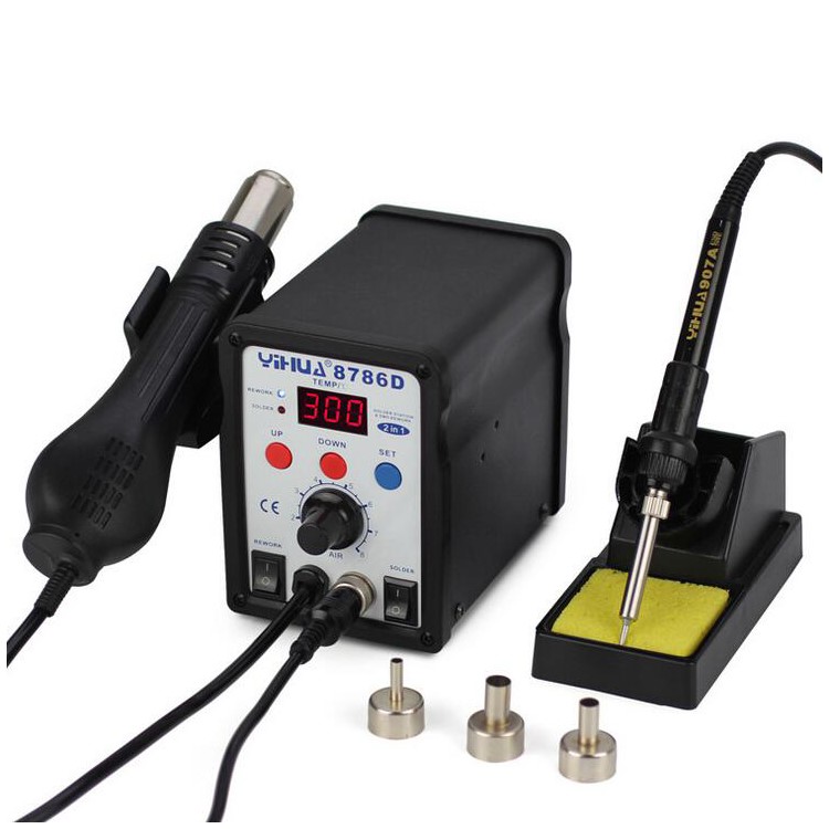 YIHUA 8786D 2-in-1 Soldering Rework Station Hot Air Gun Welder LED Display - AC 110V-4