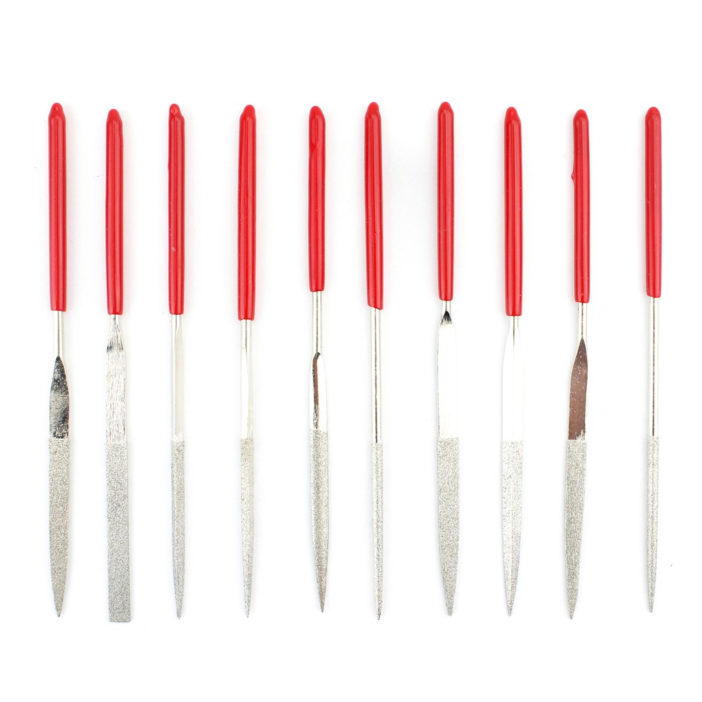 10 in 1 Rubber Coated Handle Square Round Triangle Needle Files Set-1