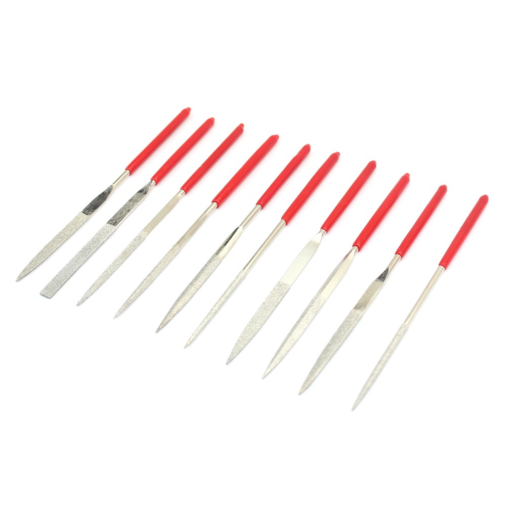 10 in 1 Rubber Coated Handle Square Round Triangle Needle Files Set-2
