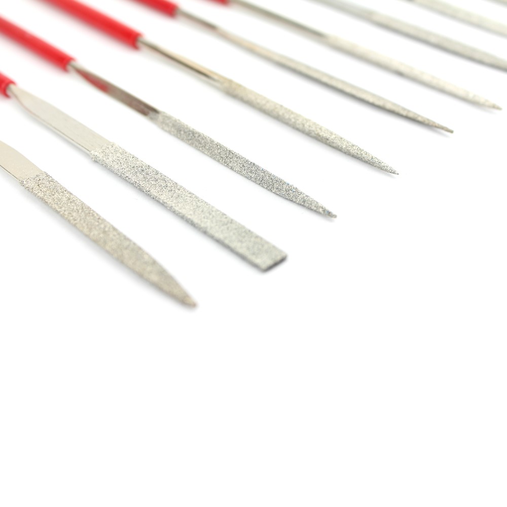 10 in 1 Rubber Coated Handle Square Round Triangle Needle Files Set-3
