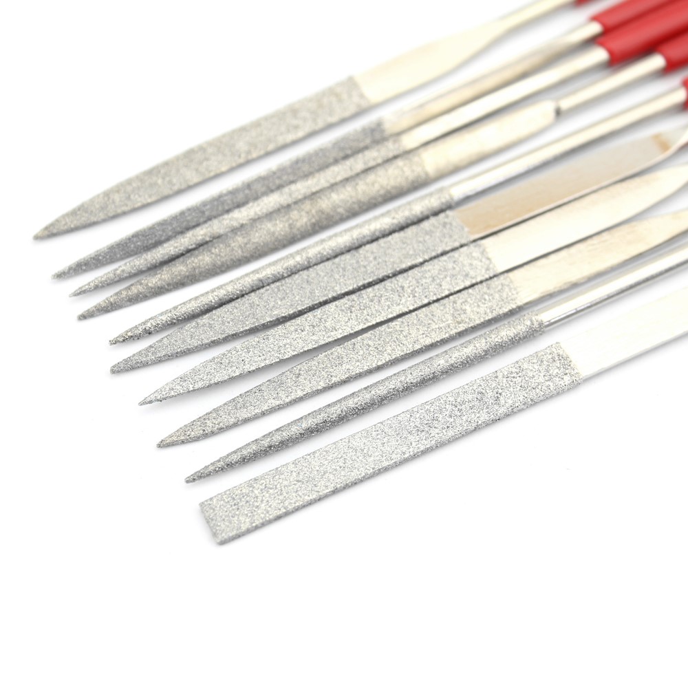 10 in 1 Rubber Coated Handle Square Round Triangle Needle Files Set-4