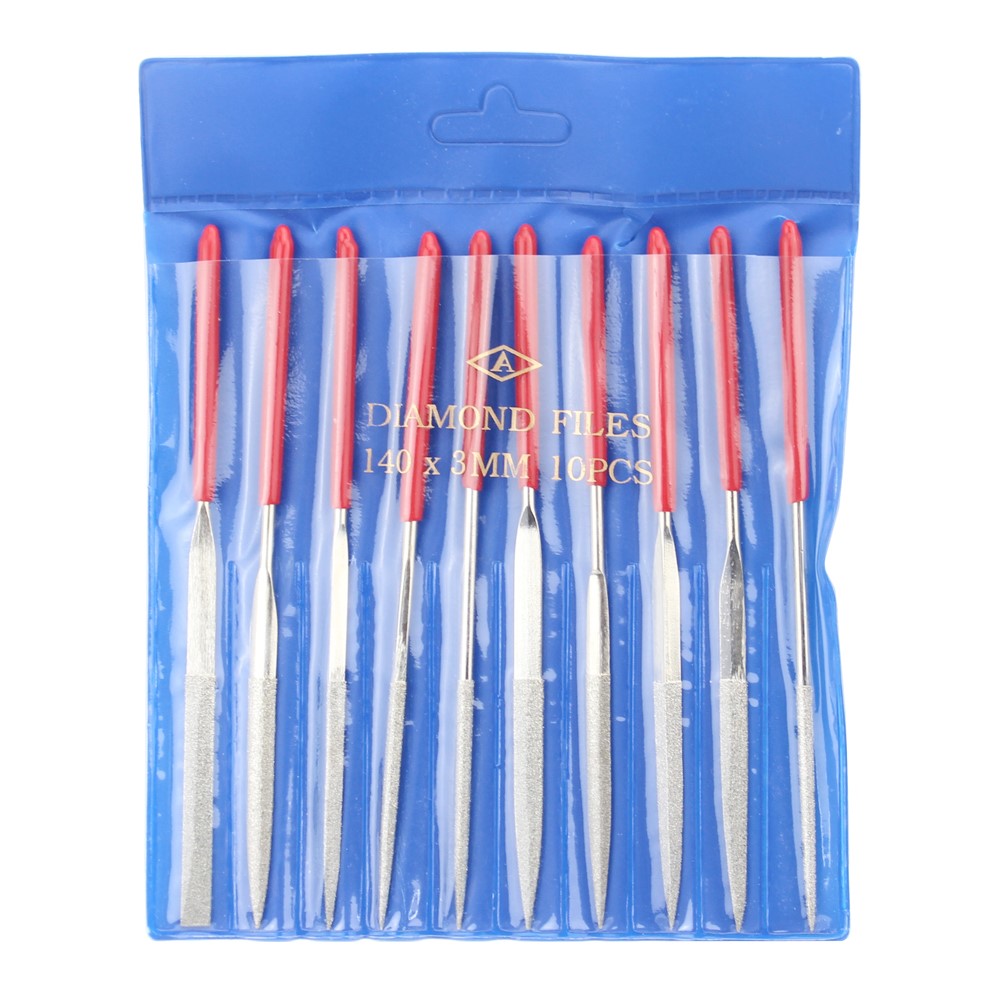 10 in 1 Rubber Coated Handle Square Round Triangle Needle Files Set-7