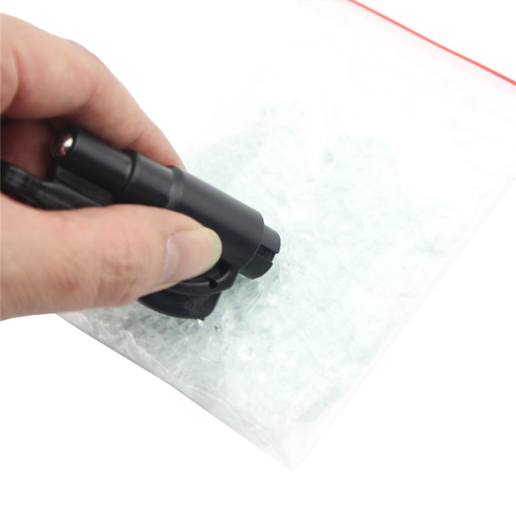 Car Rescue Escape Tool Window Glass Breaker and Seat Belt Cutter with Key Chain - Black-3