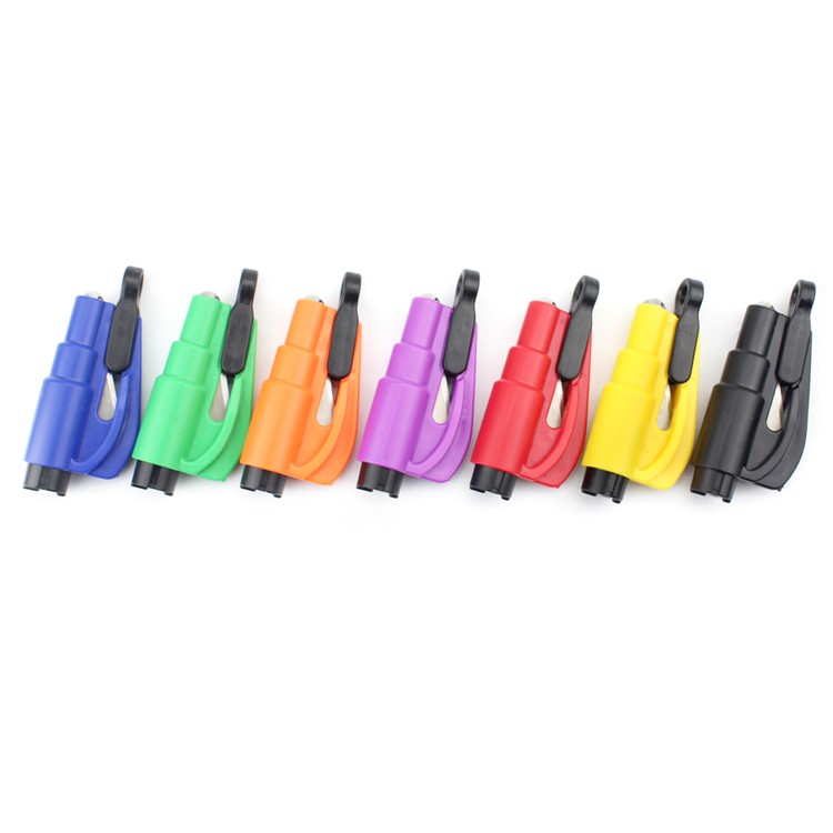 Car Rescue Escape Tool Window Glass Breaker and Seat Belt Cutter with Key Chain - Black-5