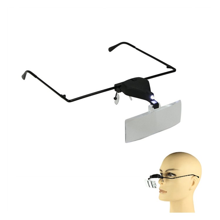 Headband Glasses Magnifier 5 Adjustable Acrylic Lens with LED Illuminated-1