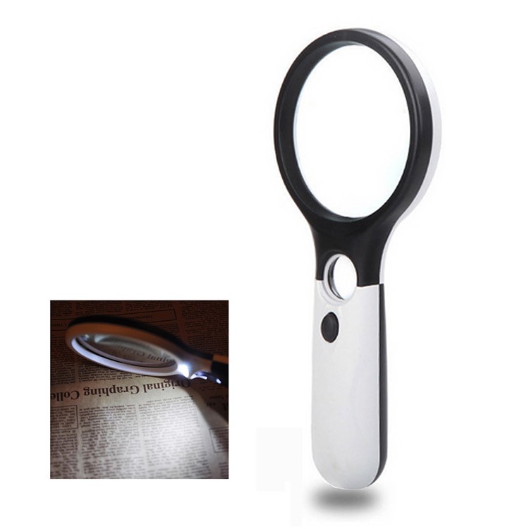 Handheld Illuminated 3X 45X Dual Lens Magnifier Magnifying with 3 LED Light-10