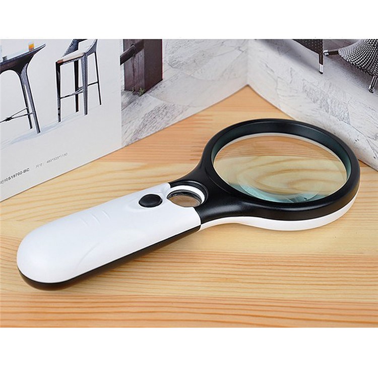 Handheld Illuminated 3X 45X Dual Lens Magnifier Magnifying with 3 LED Light-6