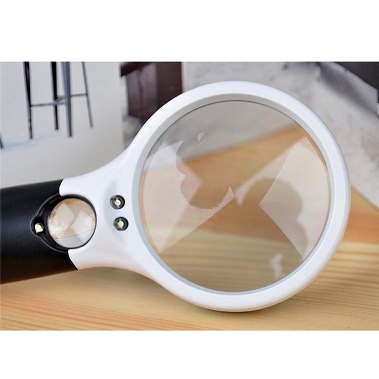 Handheld Illuminated 3X 45X Dual Lens Magnifier Magnifying with 3 LED Light-7