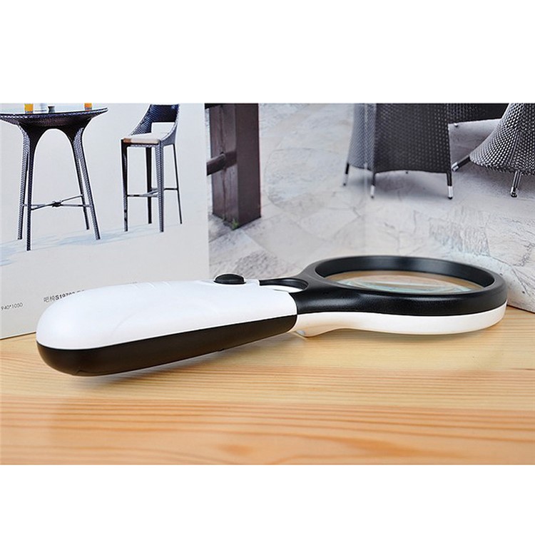 Handheld Illuminated 3X 45X Dual Lens Magnifier Magnifying with 3 LED Light-8