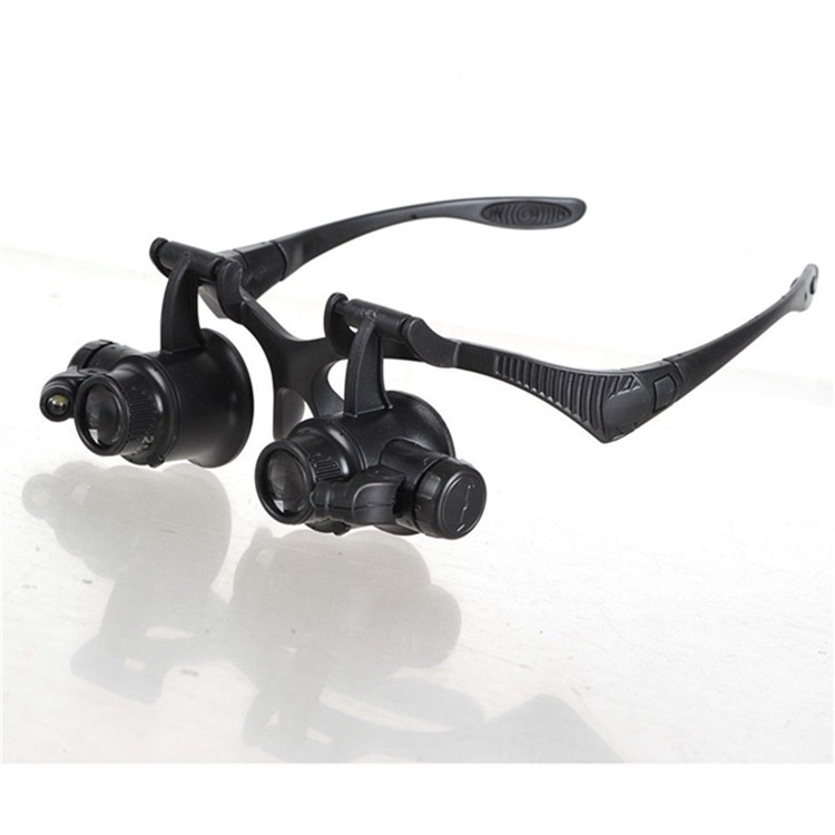 10X 15X 20X 25X LED Double Glasses Loupe Jeweler Watch Repair Magnifying Eyeglasses - Black-11