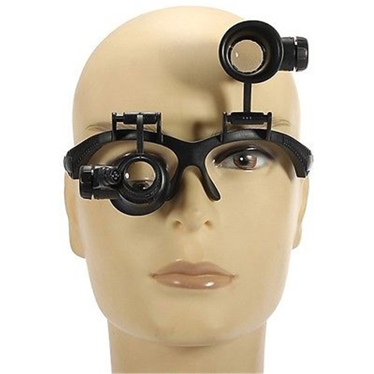 10X 15X 20X 25X LED Double Glasses Loupe Jeweler Watch Repair Magnifying Eyeglasses - Black-6