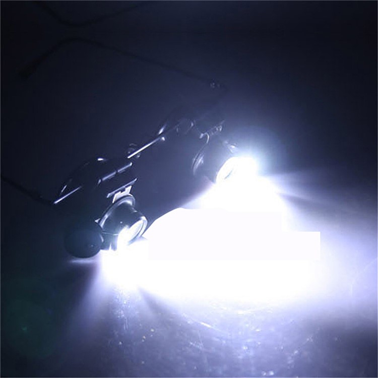 Glasses Magnifier 20X LED Double Glasses Loupe Jeweler Watch Repair Magnifying Eyeglasses - Black-12