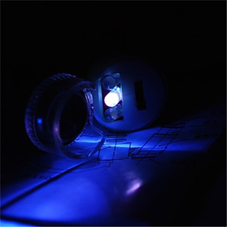 60X Mini Portable Magnifier Currency Detector Loupe Magnified Tool with LED / UV Light - Silver-3