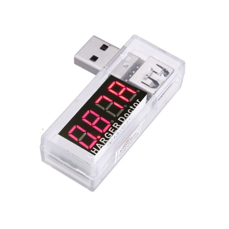 KONNWEI KW201 Digital Display USB Portable Tension Tester Voltmeter Battery Tester - Transparent-1