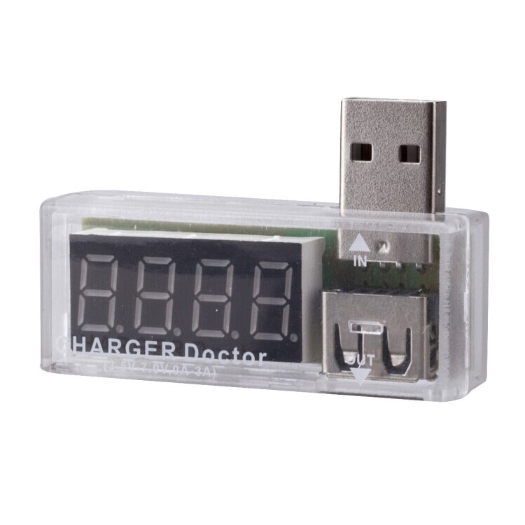 KONNWEI KW201 Digital Display USB Portable Tension Tester Voltmeter Battery Tester - Transparent-2