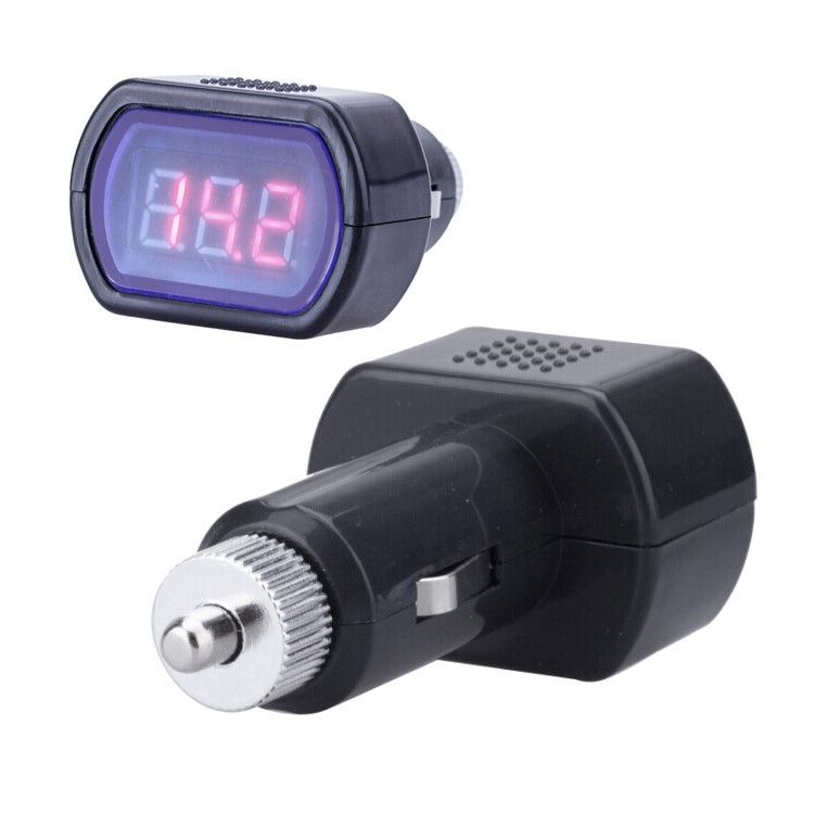 KONNWEI KW204 12V/24V Car Cigarette Lighter Voltmeter Voltage Gauge with LED Display-1