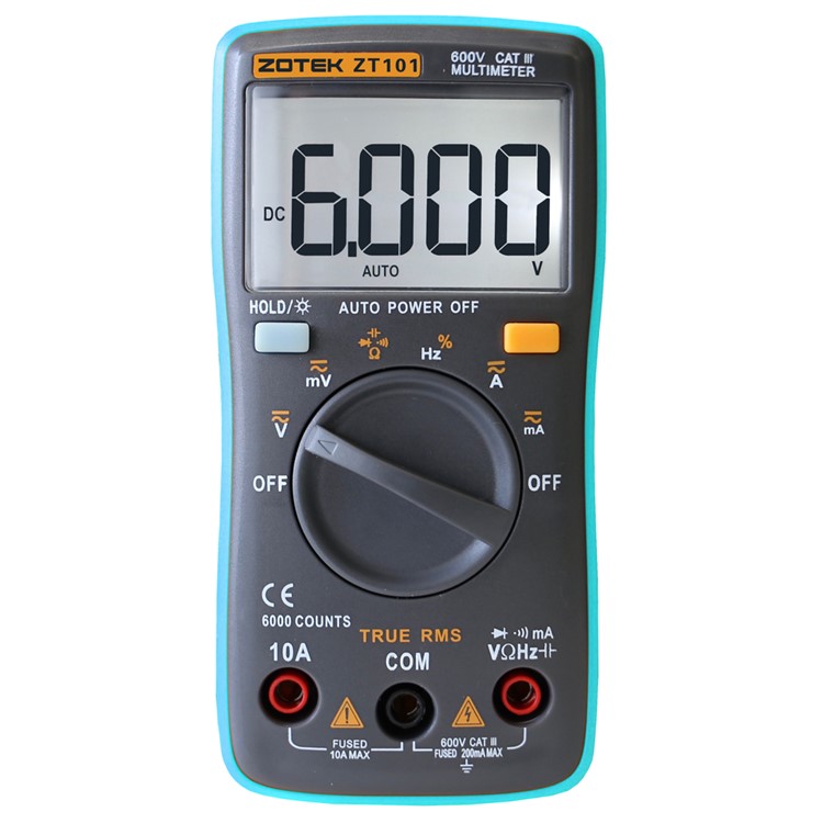 ZOTEK ZT101 Portable Auto-ranging Digital Multimeter - Black / Blue-1