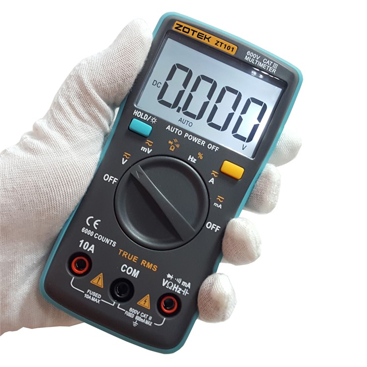 ZOTEK ZT101 Portable Auto-ranging Digital Multimeter - Black / Blue-2