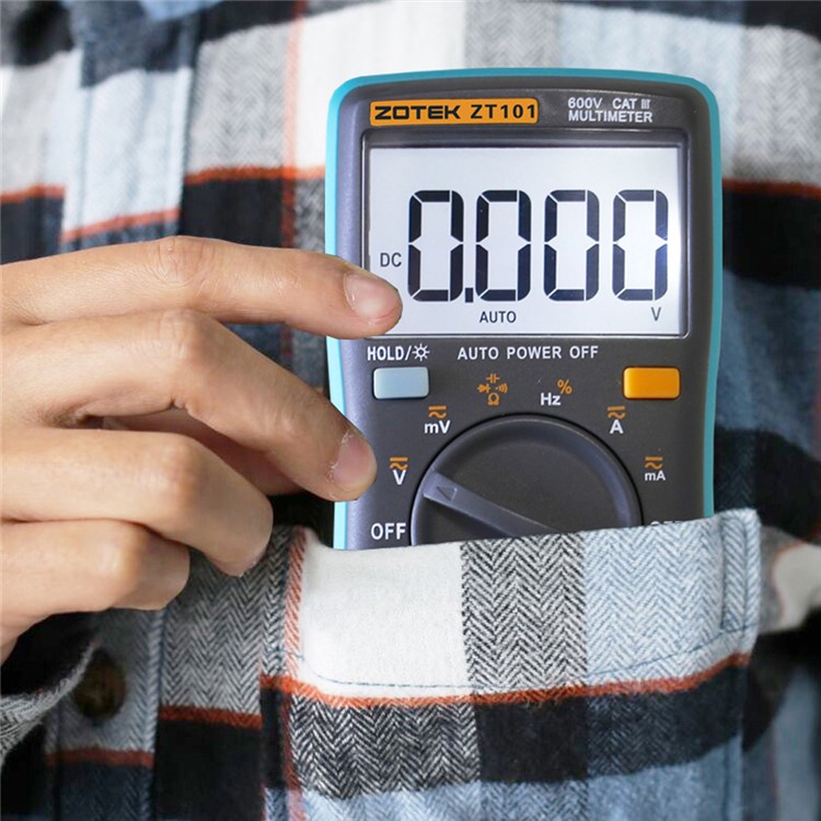 ZOTEK ZT101 Portable Auto-ranging Digital Multimeter - Black / Blue-3