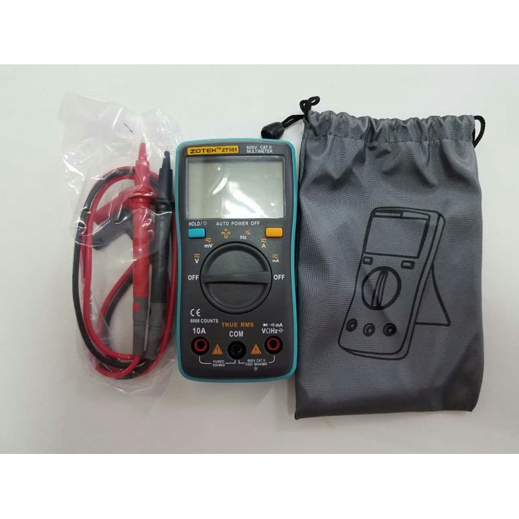 ZOTEK ZT101 Portable Auto-ranging Digital Multimeter - Black / Blue-5