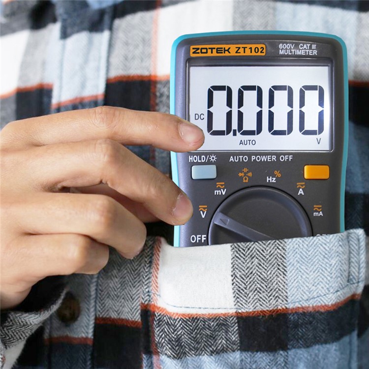 ZOTEK ZT102 Portable Auto-ranging Digital Multimeter - Black / Blue-2