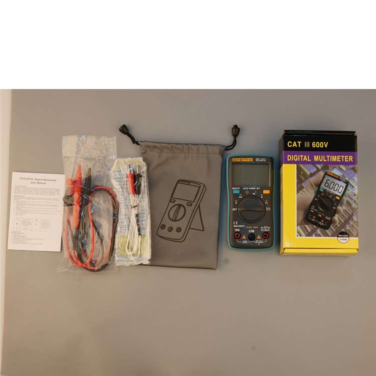ZOTEK ZT102 Portable Auto-ranging Digital Multimeter - Black / Blue-3
