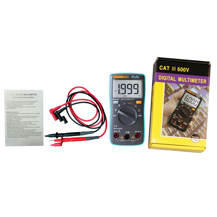 ZOTEK ZT98 Portable Auto-ranging Digital Multimeter with Kickstand - Black / Blue-7