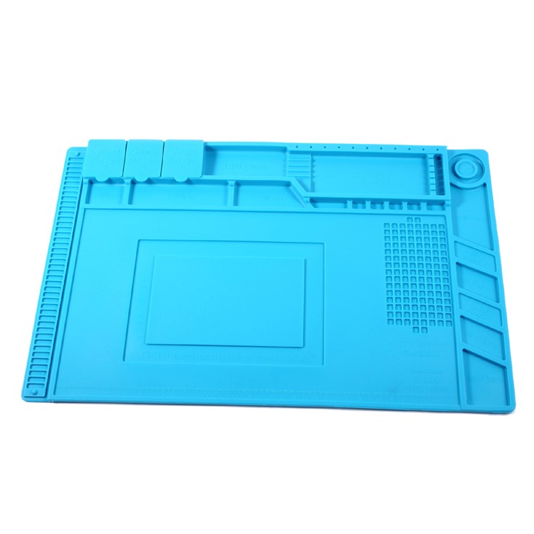 Heat Insulation Repair Platform Mat for Phones/Computers with Magnetic Screw Section - Blue-1