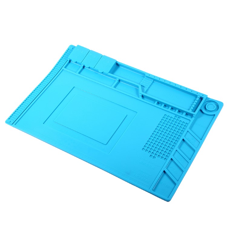 Heat Insulation Repair Platform Mat for Phones/Computers with Magnetic Screw Section - Blue-3
