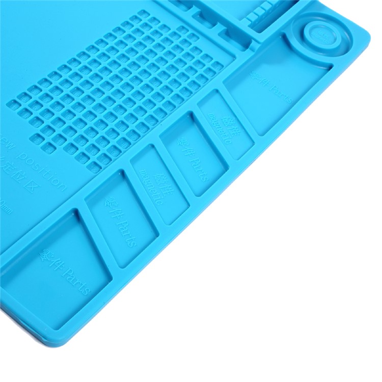Heat Insulation Repair Platform Mat for Phones/Computers with Magnetic Screw Section - Blue-4