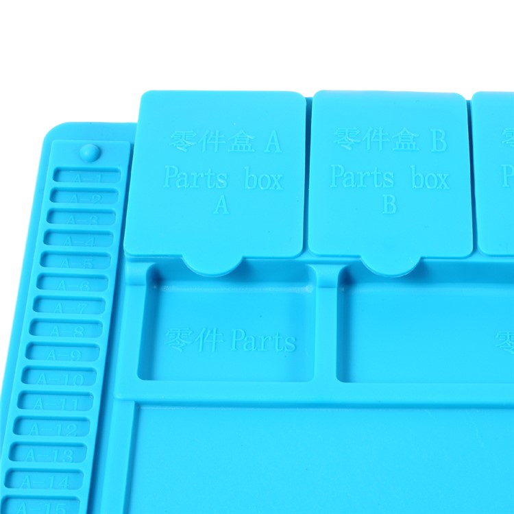 Heat Insulation Repair Platform Mat for Phones/Computers with Magnetic Screw Section - Blue-6