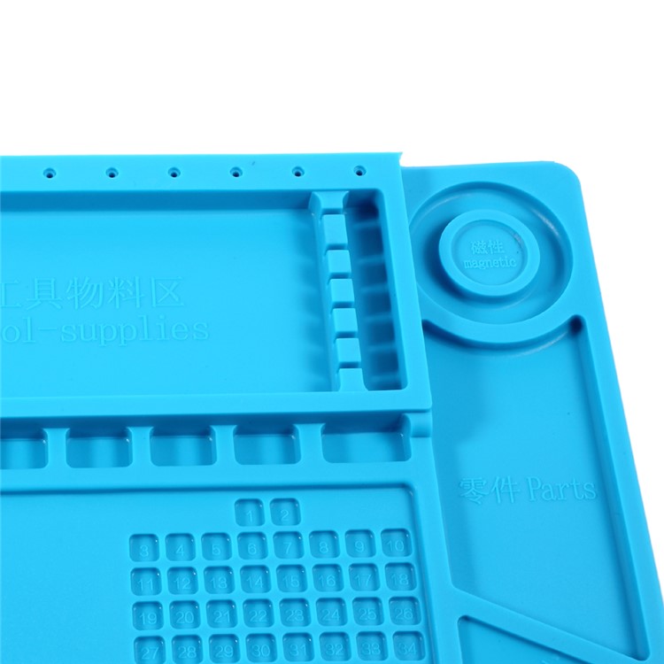 Heat Insulation Repair Platform Mat for Phones/Computers with Magnetic Screw Section - Blue-8
