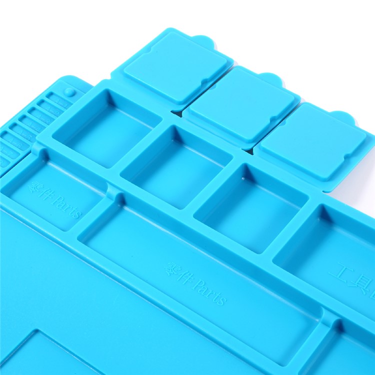 Heat Insulation Repair Platform Mat for Phones/Computers with Magnetic Screw Section - Blue-9