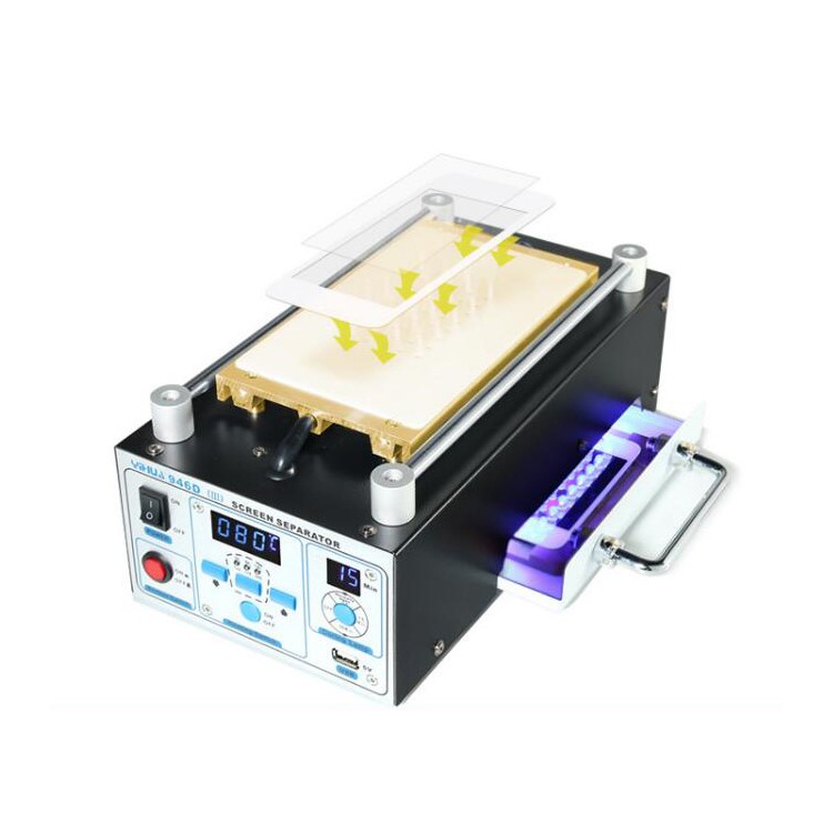 YIHUA 946D-III LCD Touch Screen Glass Separator Splitter Vacuum Pump Repair Machine with UV Light - AC 220V / EU Plug-2