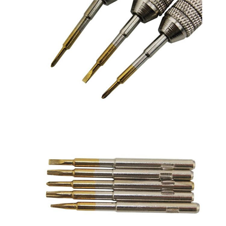 5-in-1 Professional Disassembling Repair Opening Tool Screwdriver Set for iPhone - Gold-4