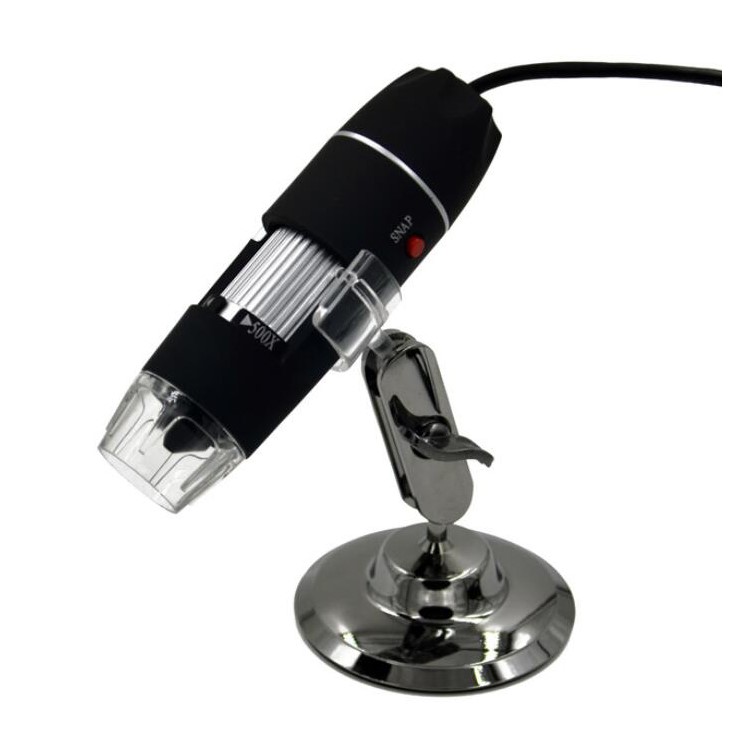 ANDONSTAR Portable 50X-500X 8-LED HD USB Digital Microscope Magnifier Endoscope with Metal Stand - Black-1