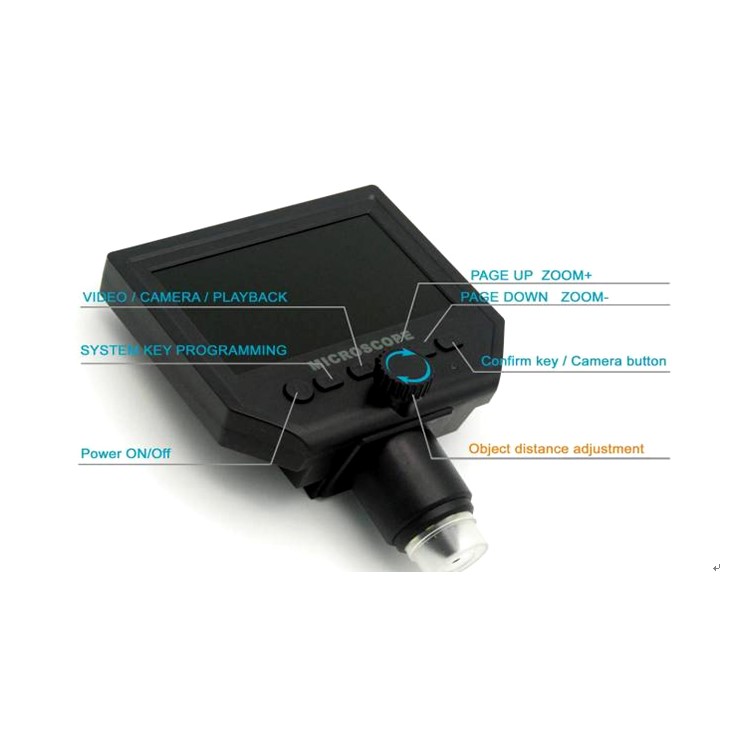 ANDONSTAR 4.3" OLED Screen 600X Digital Microscope Magnifier Camera with Ajustable Stand - Black-2