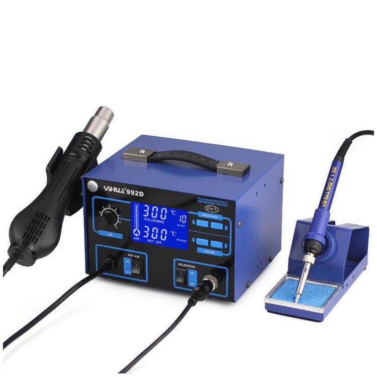 YIHUA 992D 2-in-1 Hot Air Gun + Soldering Iron Rework Station with PID Precision Temperature Control - 110V / CN Plug-4