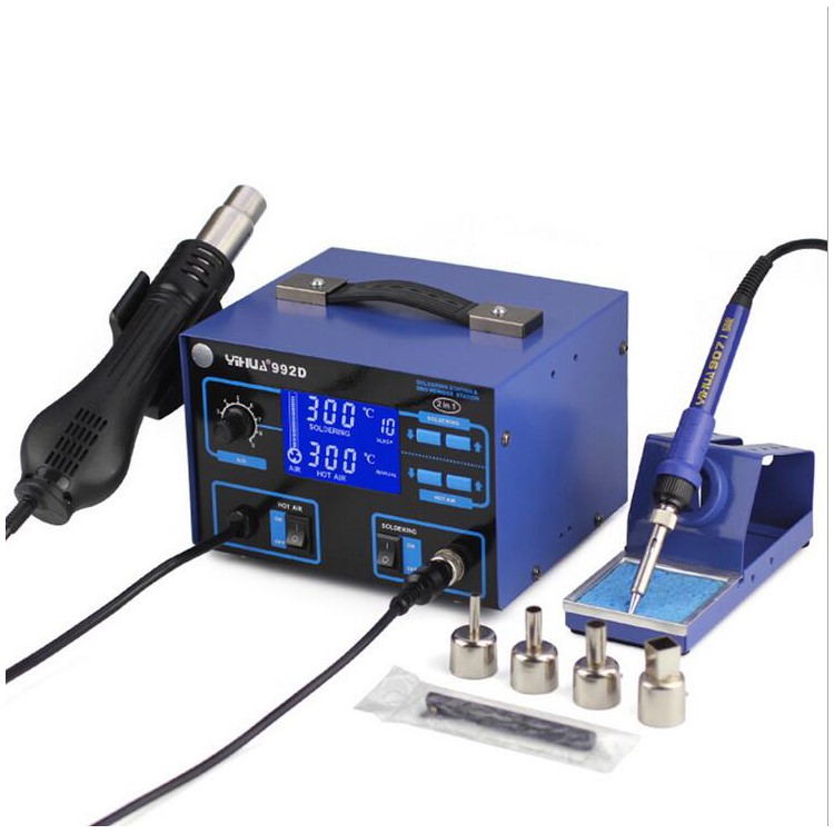 YIHUA 992D 2-in-1 Hot Air Gun + Soldering Iron Rework Station with PID Precision Temperature Control - 110V / CN Plug-5